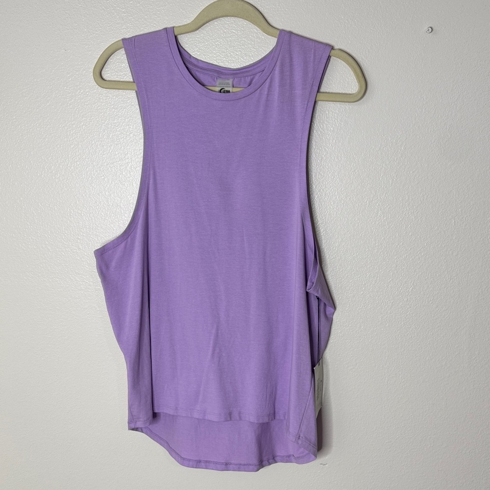 Zyia active classic Lavender tank Sleeveless Muscle Tee size Large tunic style